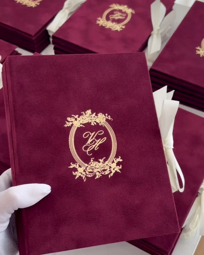 Regina Burgundy Folio Invitations Sample