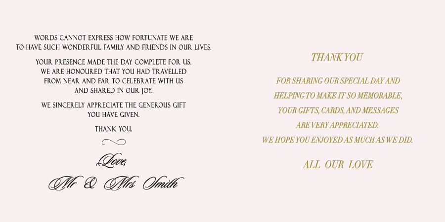 Wedding Wording For The Thank You Card Polina Perri